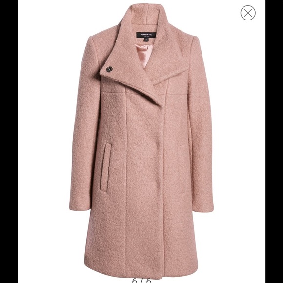 NWT,Kenneth Cole Wool Blend Bouclé Coat,blush - Picture 2 of 16